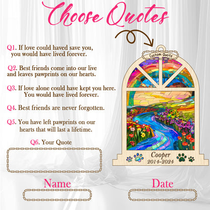 Netecom Personalized Chihuahua Memorial Window Ornament, Custom Dog Memorial Ornament with Name Date, Pet Loss Remembrance Gift, Dog Passing Away Keepsake