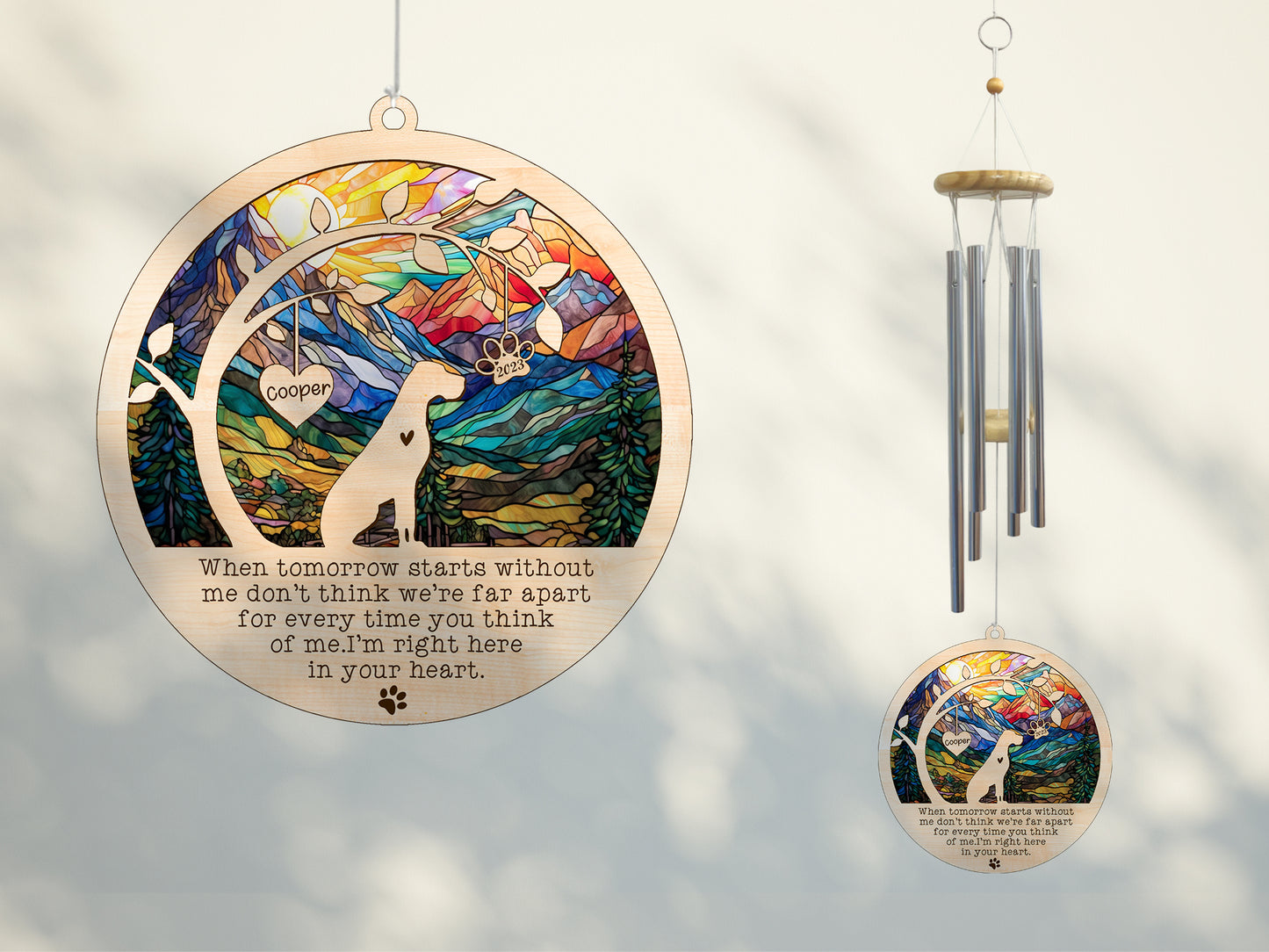 Netecom Great Dane Dog Wind Chimes Memorial, Personalized Pet Memorial for Dogs Suncatcher, Dog Loss Memorial Ornament, Sympathy Windchime Outside Garden Decor, Loss of Pet Remembrance Gift
