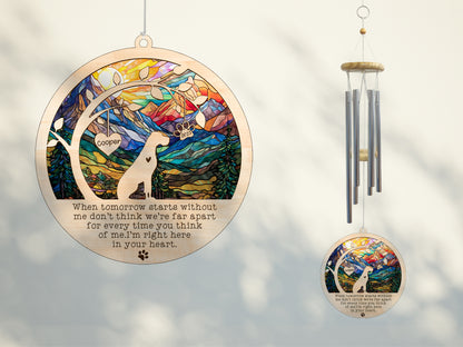 Netecom Great Dane Dog Wind Chimes Memorial, Personalized Pet Memorial for Dogs Suncatcher, Dog Loss Memorial Ornament, Sympathy Windchime Outside Garden Decor, Loss of Pet Remembrance Gift