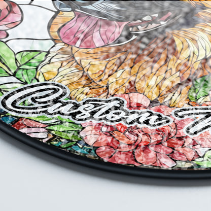 Netecom Custom German Shepherd Stained Glass Ornament, Personalized Pet Memorial Suncatcher, Pet Loss Sympathy Gift, Christmas Decoration