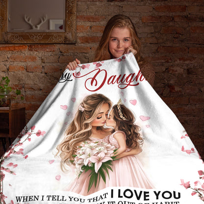 Netecom Personalized To My Daughter Blanket from Dad and Mom, Floral Love Letter Throw Blanket for Couch, Bed or Sofa, Ultra Soft Warm, Birthday Gift for Daughter, Present for Christmas, Graduation