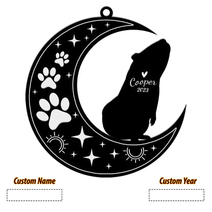Netecom Guinea Pig Memorial Suncatcher, Personalized Guinea Pig Ornament with Name Date, Pet Loss Sympathy Gift for Pet Loss Sun Catchers, Pet Grief Gift, Bereavement Gifts for Loss of Pet