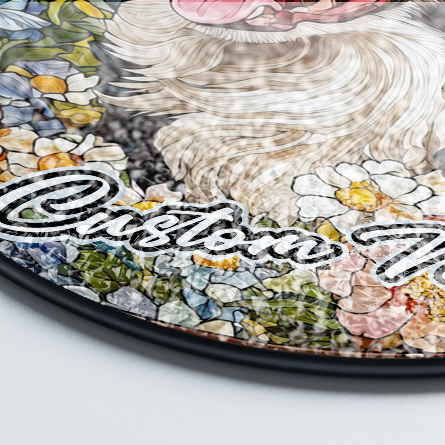 Netecom Custom Border Collie Dog Stained Glass Ornament, Personalized Pet Memorial Suncatcher, Pet Loss Sympathy Gift, Christmas Decoration