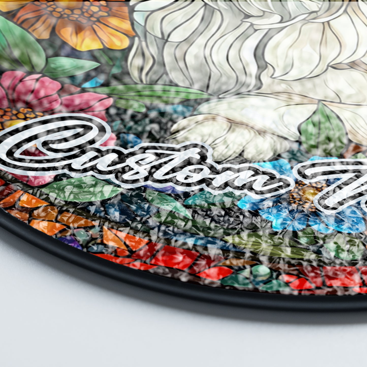 Netecom Personalized Cat Stained Glass Ornament, Custom Pet Memorial Suncatcher, Pet Loss Remembrance Gift, Christmas Decoration