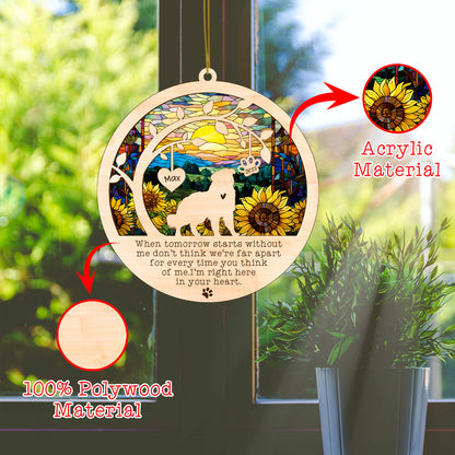 Netecom Australian Shepherd Dog Memorial Suncatcher, Personalized with Name Date Dog Suncatcher, Pet Loss Suncatcher, Bereavement Gift Dog Memorial Ornament Loss of Pet Sympathy Gifs Dog Lovers