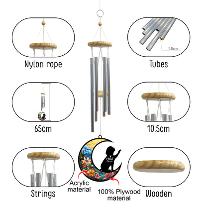 Netecom Beagle Dog Wind Chimes Memorial, Personalized Pet Memorial Windchime for Dogs Suncatcher, Dog Loss Memorial Ornament, Loss of Pet Remembrance Gift, Sympathy Pet Wind Chimes Outdoor Garden