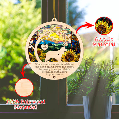 Netecom Personalized Cocker Spaniel Dog Memorial Suncatcher, Cocker Spaniel Christmas Ornament with Name Date, Pet Loss Sun Catcher Dog Memorial Ornament Loss of Pet Sympathy Gift Dog Bereavement Gift