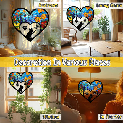 Netecom Boston Terrier Memorial Suncatcher, Personalized Bostie Dog Memorial Ornament with Name Date, Bereavement Gift Loss of Dog, Pet Loss Sympathy Gift, Dog Passing Away Gift