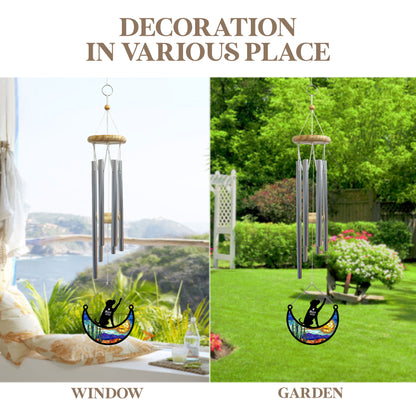 Netecom Boxer Dog Memorial Wind Chimes with Suncatcher, Personalized Pet Remembrance Ornament, Sympathy Gift for Dog Passing Away