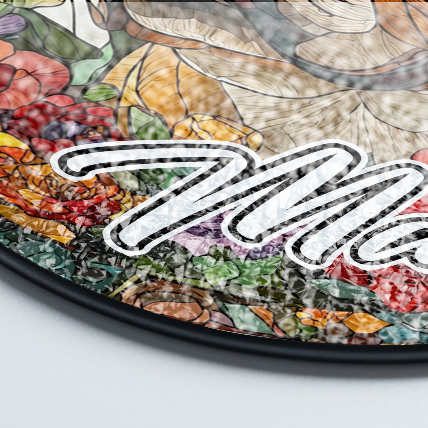 Netecom Custom Bulldog Stained Glass Suncatcher, Personalized Dog Memorial Ornament, Pet Loss Gift, Christmas Window Decoration