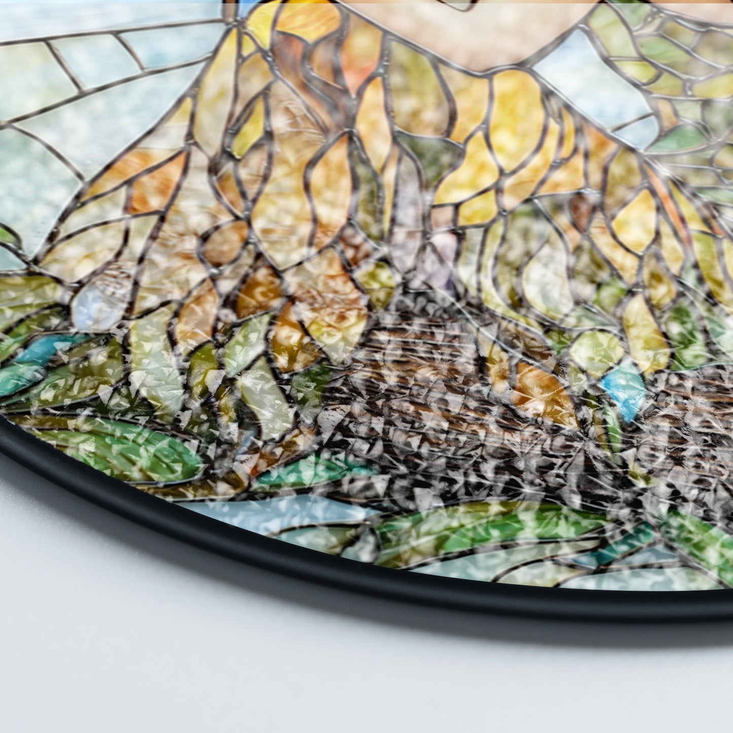 Netecom Fairy and Flowers Stained Glass Sun Catcher – Custom Magical Ornament, Personalized Window Hanging Décor