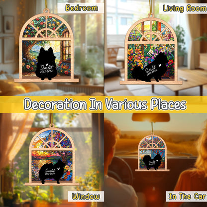 Netecom Personalized Pomeranian Memorial Suncatcher – Dog Loss Sympathy Gift & Pet Remembrance Keepsake