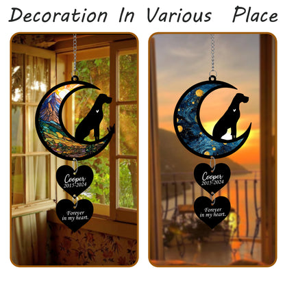 Netecom Personalized Great Dane Moon Heart Memorial Ornament – Dog Loss Gift, Pet Remembrance Keepsake