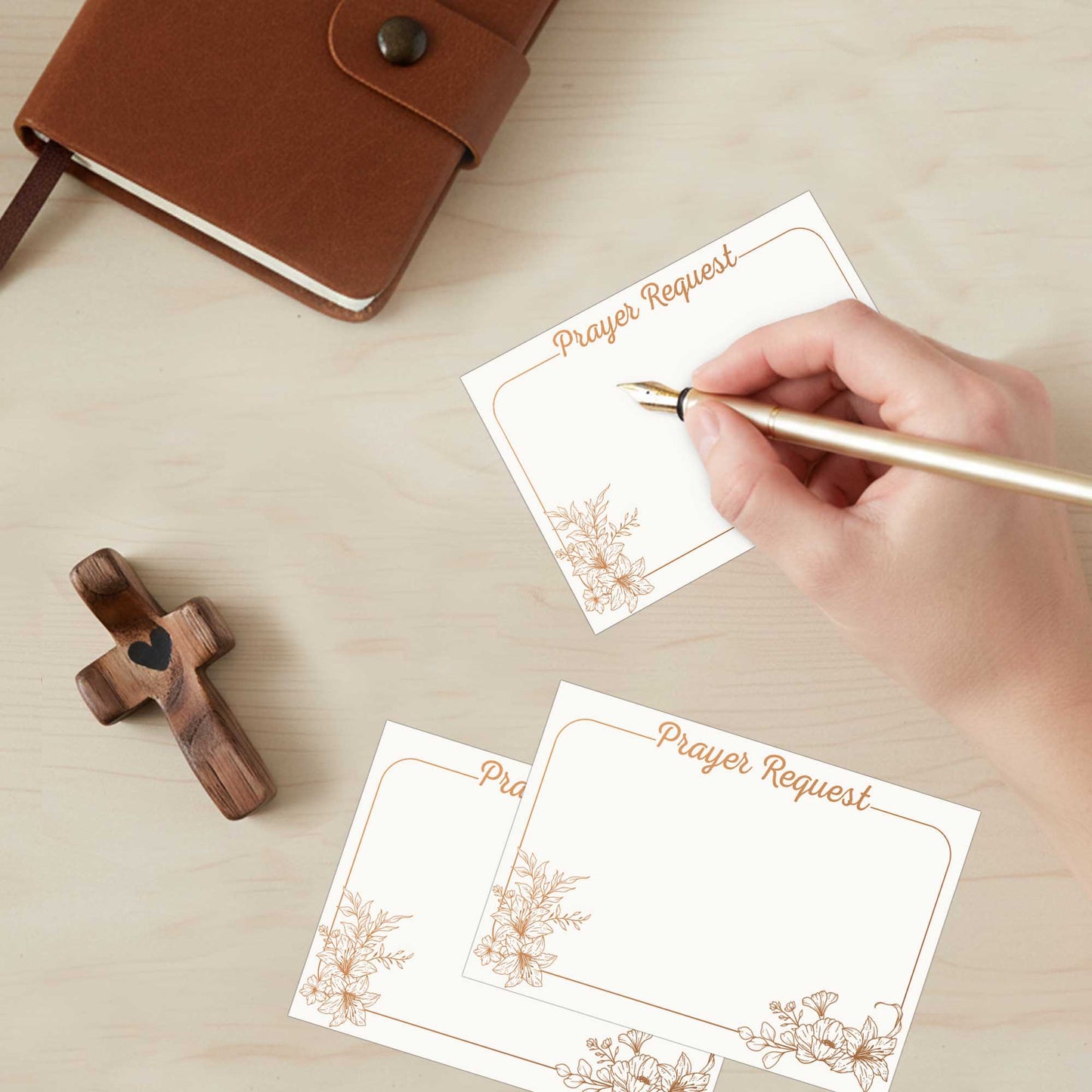 Netecom Personalized Christian Prayer Box with 100 Prayer Request Cards and Custom Name Wooden Cross, Faith-Inspired Daily Devotional Gift