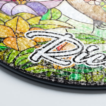 Netecom Personalized Hummingbird Stained Glass Ornament – Custom Flower & Bird Sun Catcher, Nature-Inspired Décor & Gift