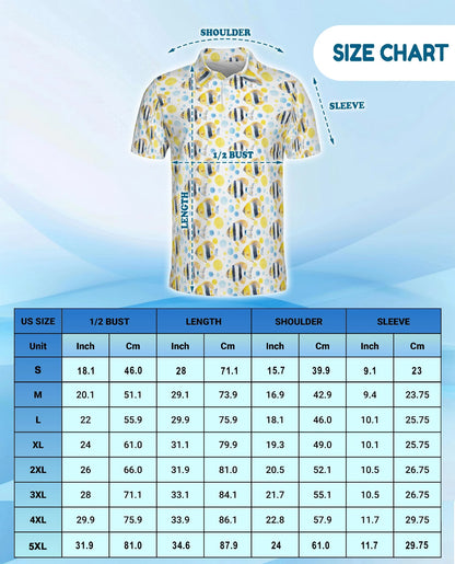 Undersea Pattern Polo Shirt for Men – Tropical Marine Life Style | Netecom