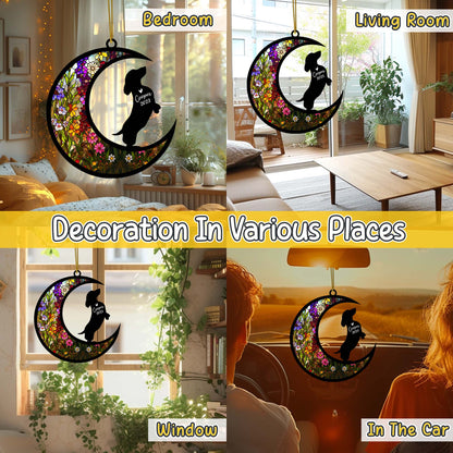 Netecom Personalized Dachshund Memorial Suncatcher Dachshund Ornament with Name Date, Pet Loss SunCatcher, Bereavement Gift, Dog Remembrance Gift,  Loss of Pet Sympathy Gift for Dog Lovers