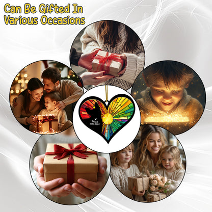 Netecom Personalized Boston Terrier Memorial Suncatcher, Dog Ornament with Name Date, Pet Loss Sympathy Gift, Remembrance Keepsake, Bereavement Gift for Dog Lovers, Heart Suncatcher