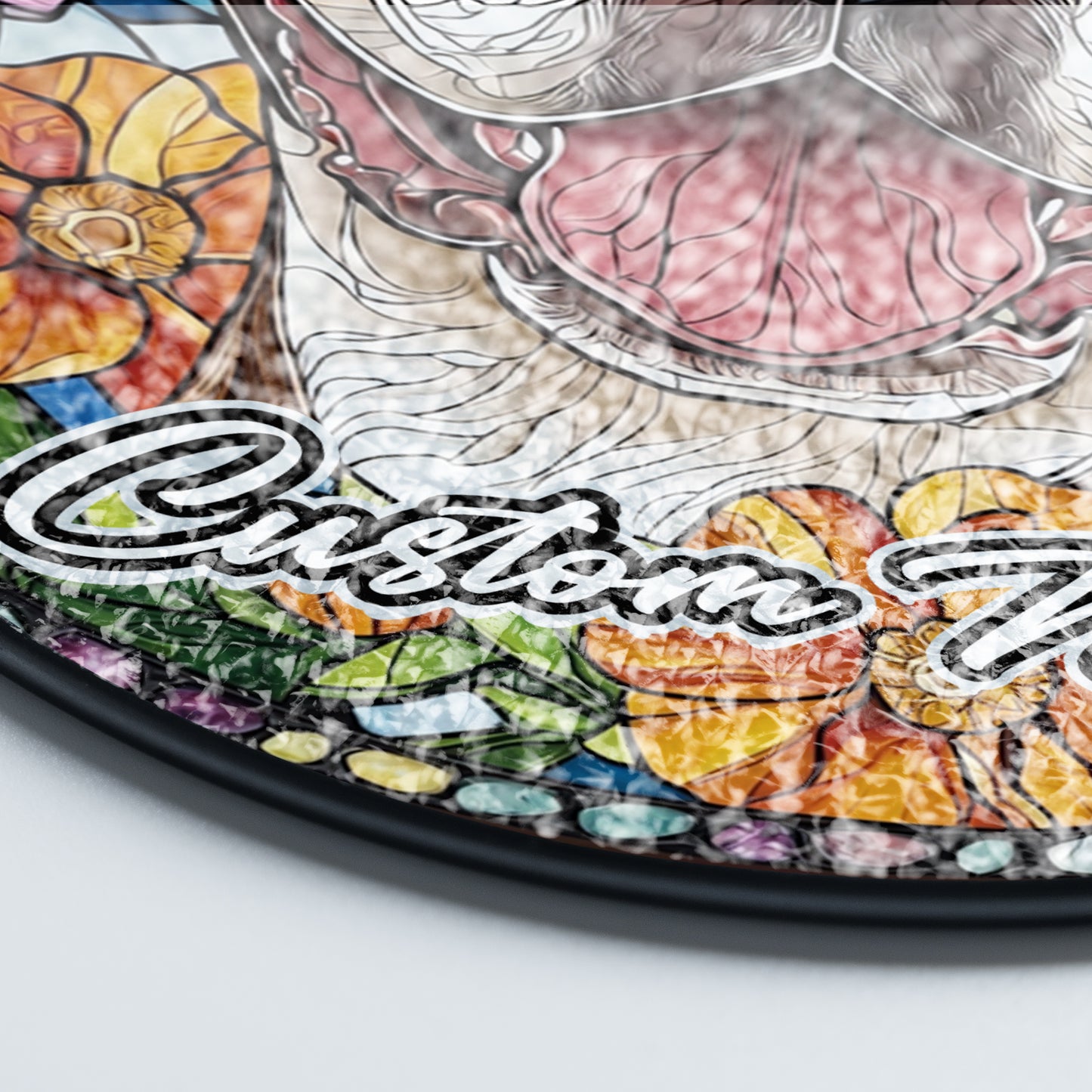 Netecom Personalized Boxer Dog Memorial Ornament, Custom Stained Glass Sun Catcher, Pet Loss Remembrance Gift, Christmas Decoration