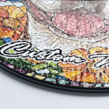 Netecom Personalized Boxer Dog Memorial Ornament, Custom Stained Glass Sun Catcher, Pet Loss Remembrance Gift, Christmas Decoration