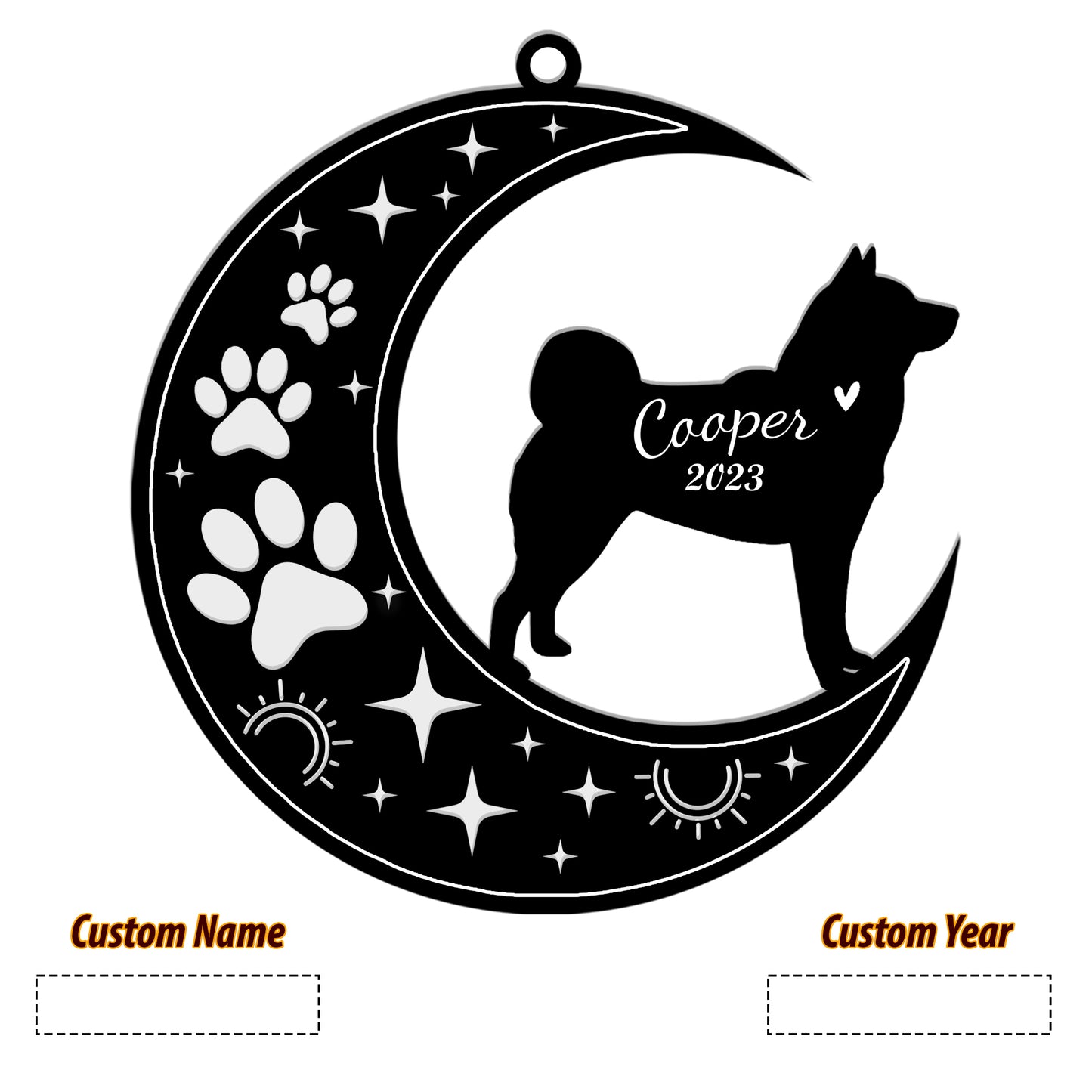 Netecom Akita Dog Memorial Suncatcher, Personalized Akita Ornament with Name Date, Dog Loss Sympathy Gift for Pet Loss Sun Catchers, Dog Grief Gift, Bereavement Gifts for Loss of Pet