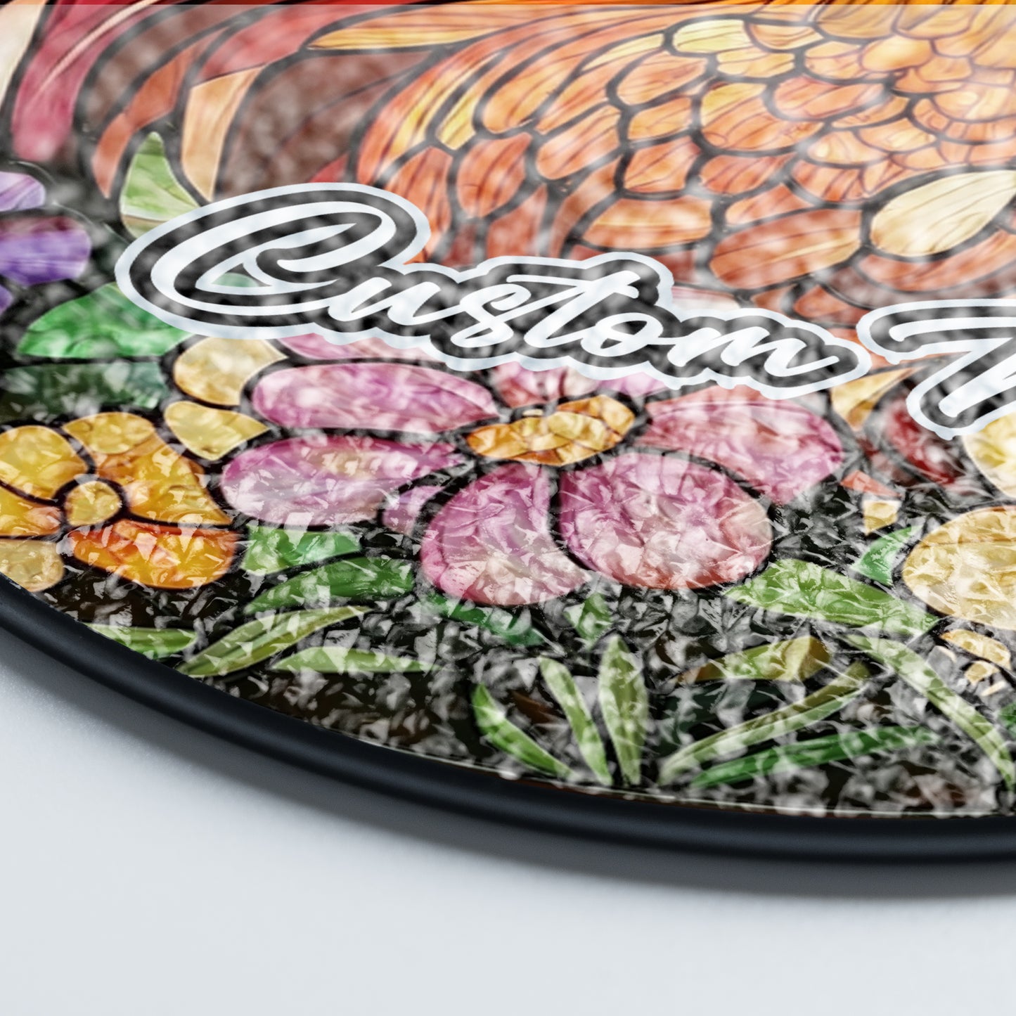 Netecom Personalized Chicken Stained Glass Ornament, Custom Pet Memorial Suncatcher, Pet Loss Sympathy Gift, Christmas Decoration