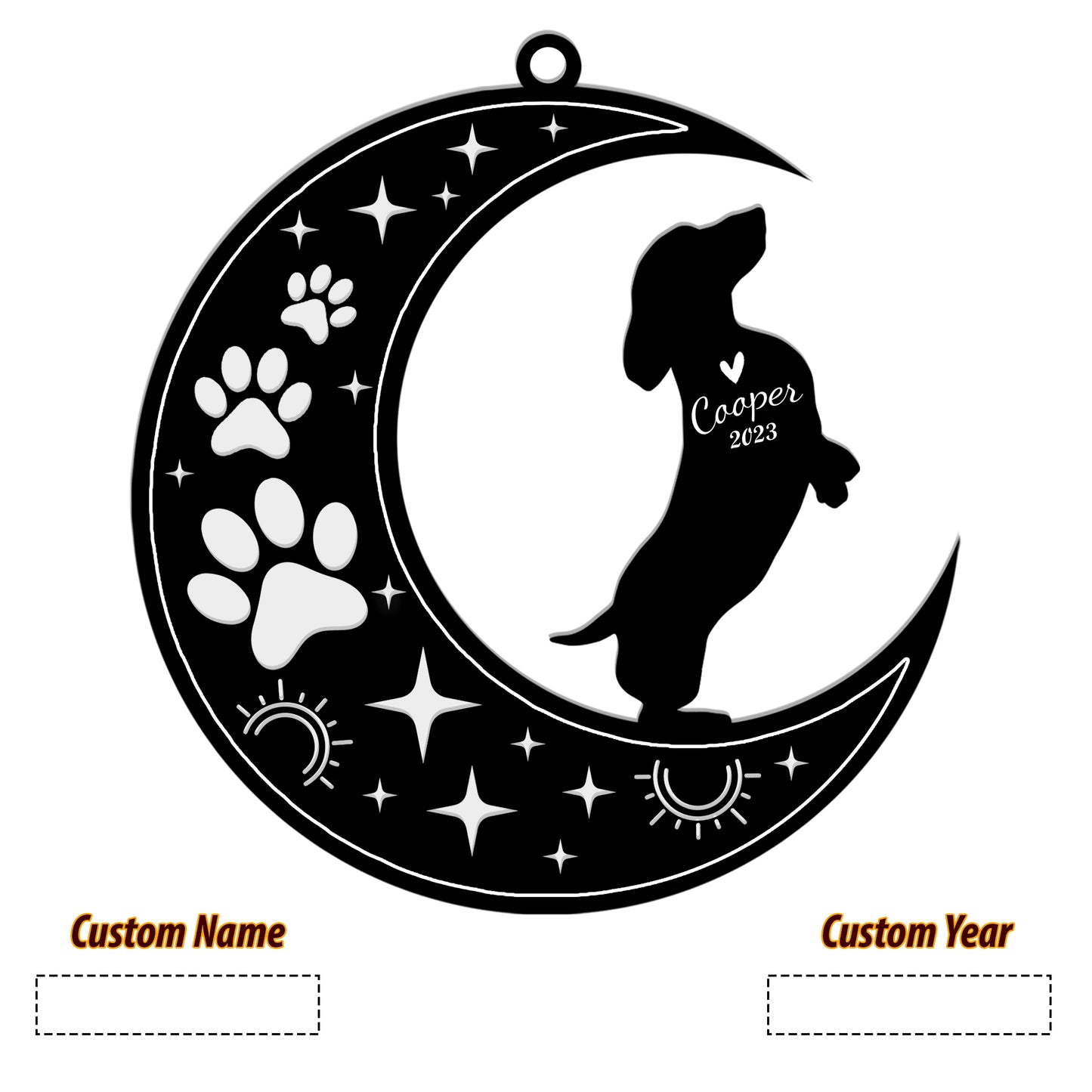 Netecom Dachshund Dog Memorial Suncatcher, Personalized Wiener Dog Ornament with Name Date, Dog Loss Sympathy Gift for Pet Loss Sun Catchers, Dog Grief Gift, Bereavement Gifts for Loss of Pet