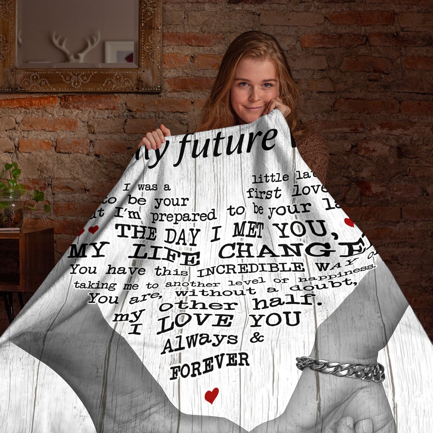 Netecom Personalized To My Future Wife Blanket, Romantic Love Letter Throw Blanket for Couch, Bed or Sofa, Gift for Fiancee or Girlfriend, Engagement, Wedding or Anniversary Present from Husband