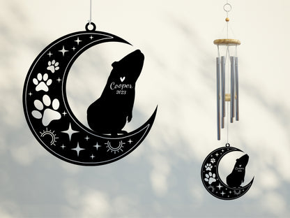 Netecom Guinea Pig Wind Chimes Memorial, Personalized Pet Memorial Windchime for Guinea Pig Suncatcher, Pet Condolences Gift for Loss of Guinea Pig, Sympathy Pet Wind Chimes Outdoor Garden