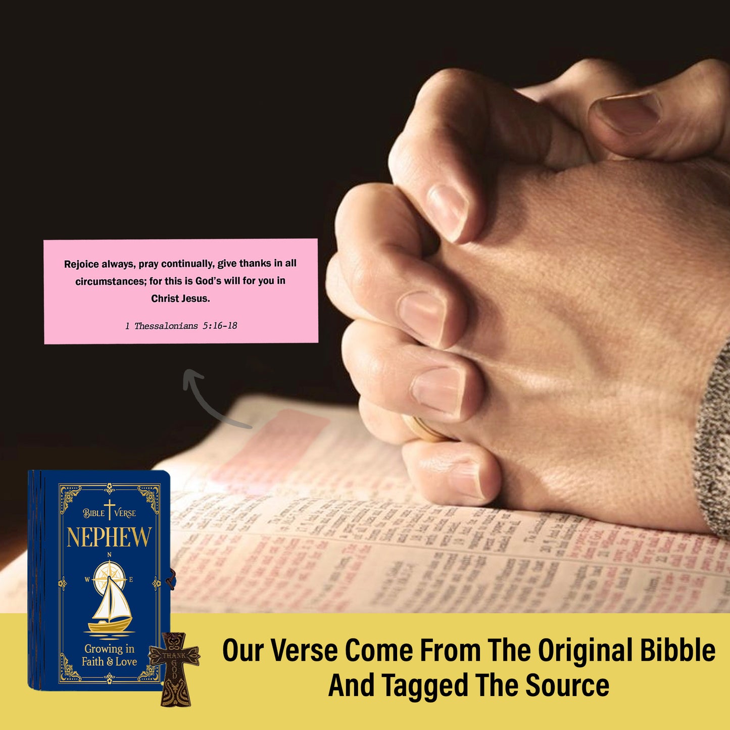 Netecom Bible Verse Box for Nephew – 150 Color-Coded Scripture Cards with Mini Cross, Christian Faith Keepsake Gift for Daily Prayer, Encouragement & Spiritual Reflection