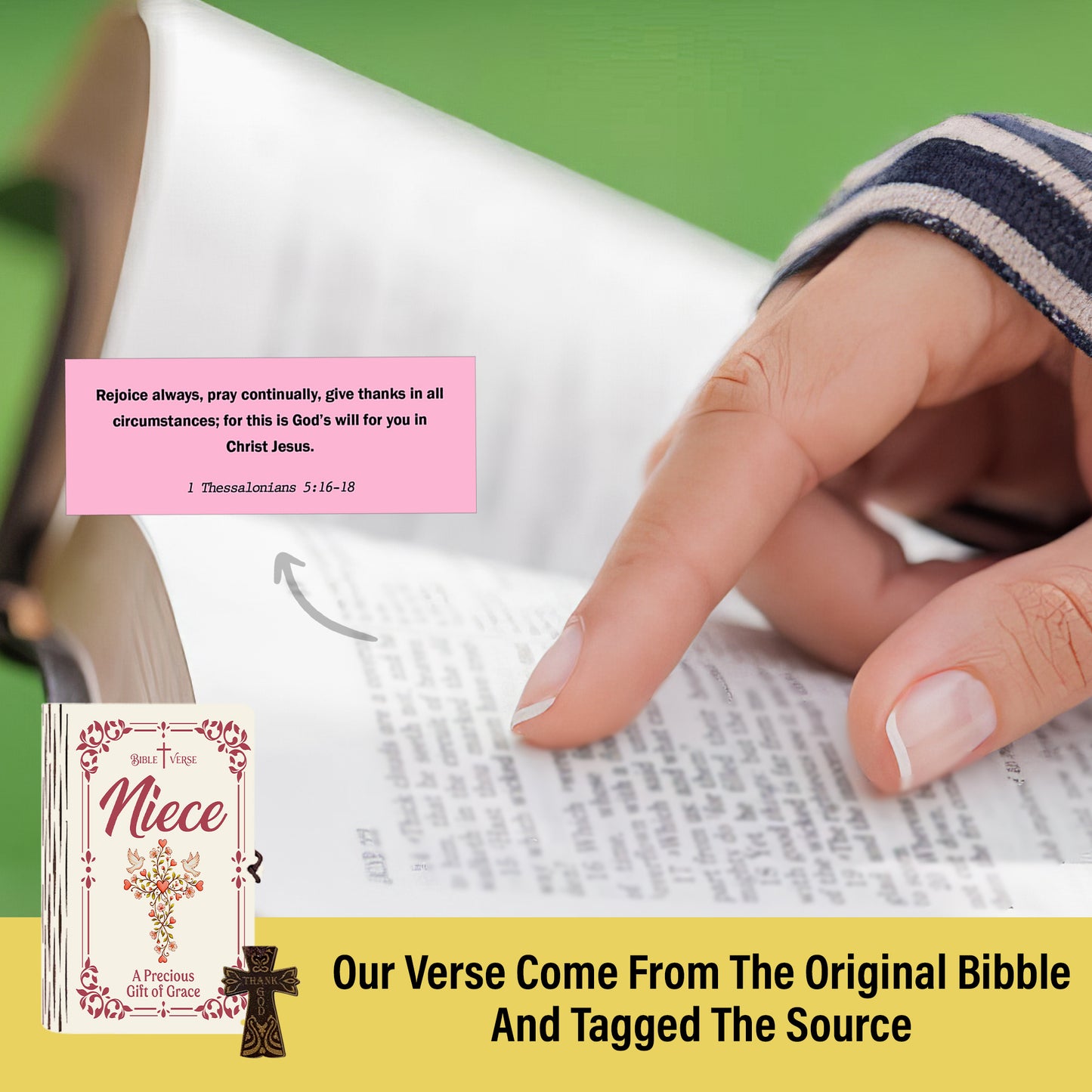 Netecom Bible Verse Box for Niece – 150 Color-Coded Scripture Cards with Mini Cross, Christian Faith Keepsake for Daily Prayer, Encouragement & Spiritual Guidance