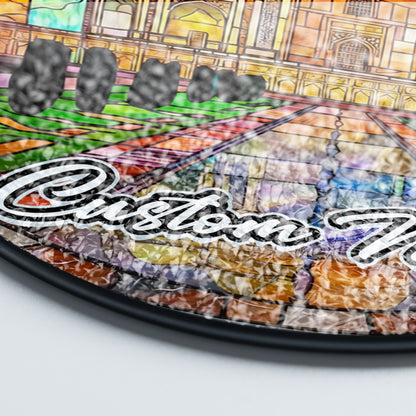 Netecom Personalized India Landmark Stained Glass Sun Catcher – Taj Mahal Inspired Window Ornament, Custom Travel Gift & Home Decor