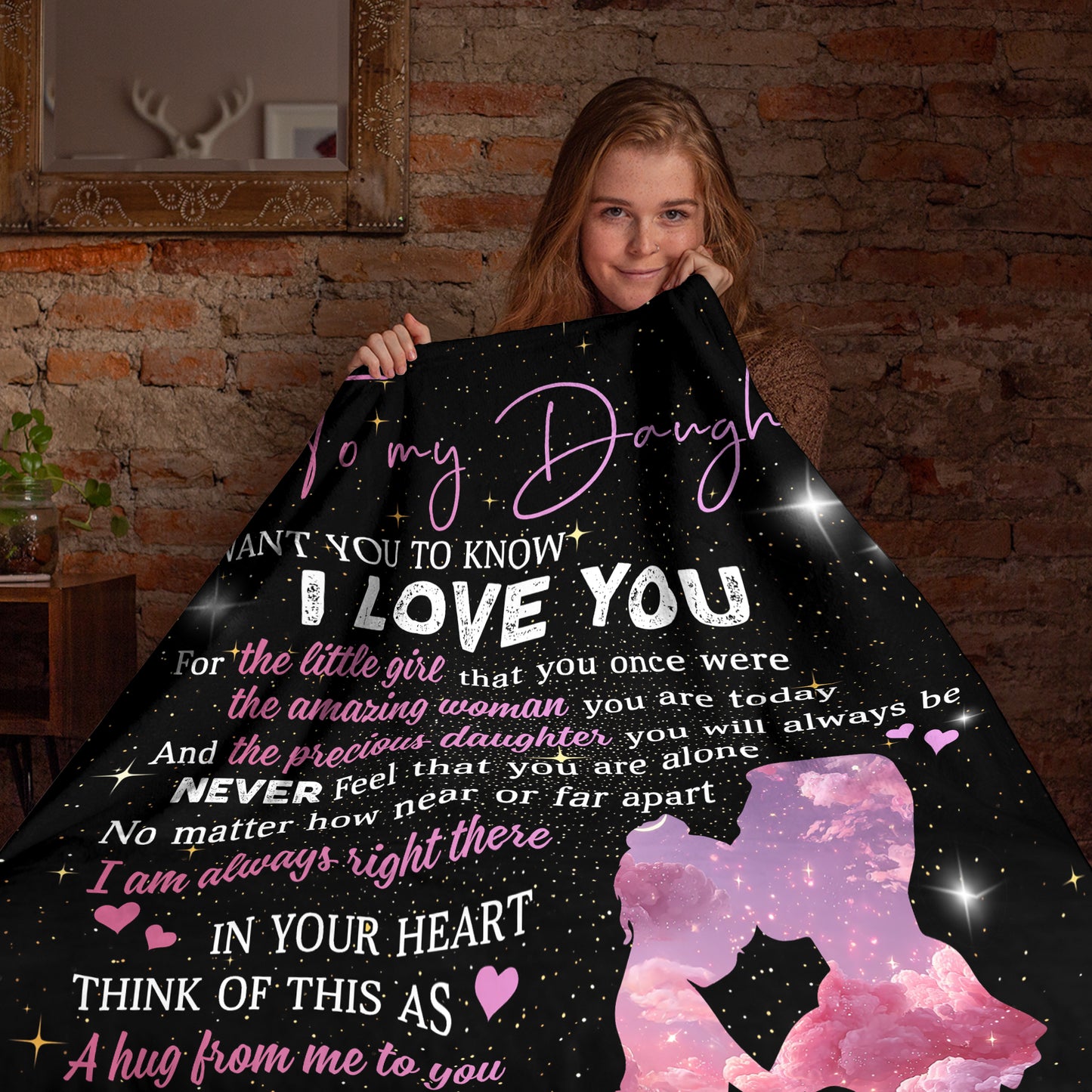Netecom Personalized To My Daughter Blanket from Dad, I Love You Throw Blanket for Couch, Bed or Sofa, Ultra Soft Warm, Birthday Gift for Daughter, Present for Christmas, Graduation