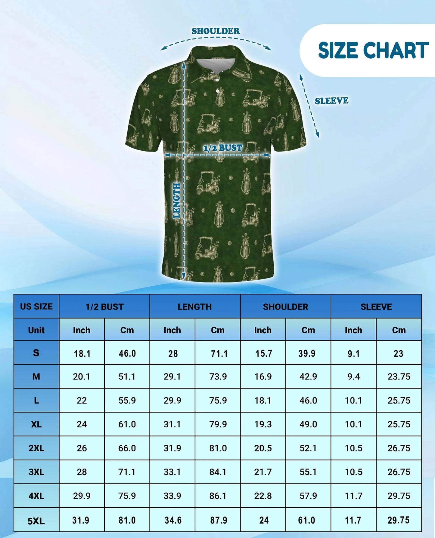 Vintage Golf Pattern Polo Shirt for Men – Classic Sports Style | Netecom