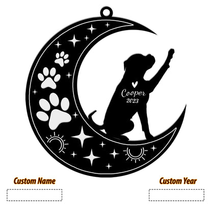 Netecom Boxer Dog Memorial Suncatcher, Personalized Boxer Ornament with Name Date, Dog Loss Sympathy Gift for Pet Loss Sun Catchers, Dog Grief Gift, Bereavement Gifts for Loss of Pet