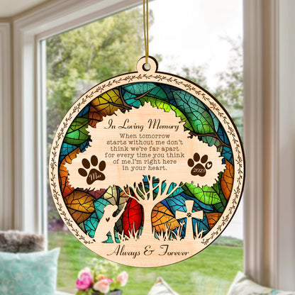 Netecom Personalized Boxer Memorial Suncatcher, Boxer Dog Memorial Gifts with Name Date, Pet Loss Light Catcher, Bereavement Gift Dog Memorial Ornament Loss of Pet Sympathy Gift for Dog Lovers