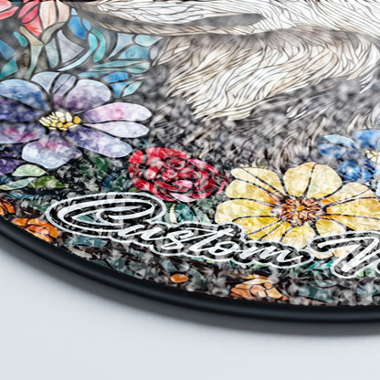 Netecom Custom Wolf Stained Glass Ornament, Personalized Memorial Suncatcher, Pet Loss Sympathy Gift, Christmas Decoration