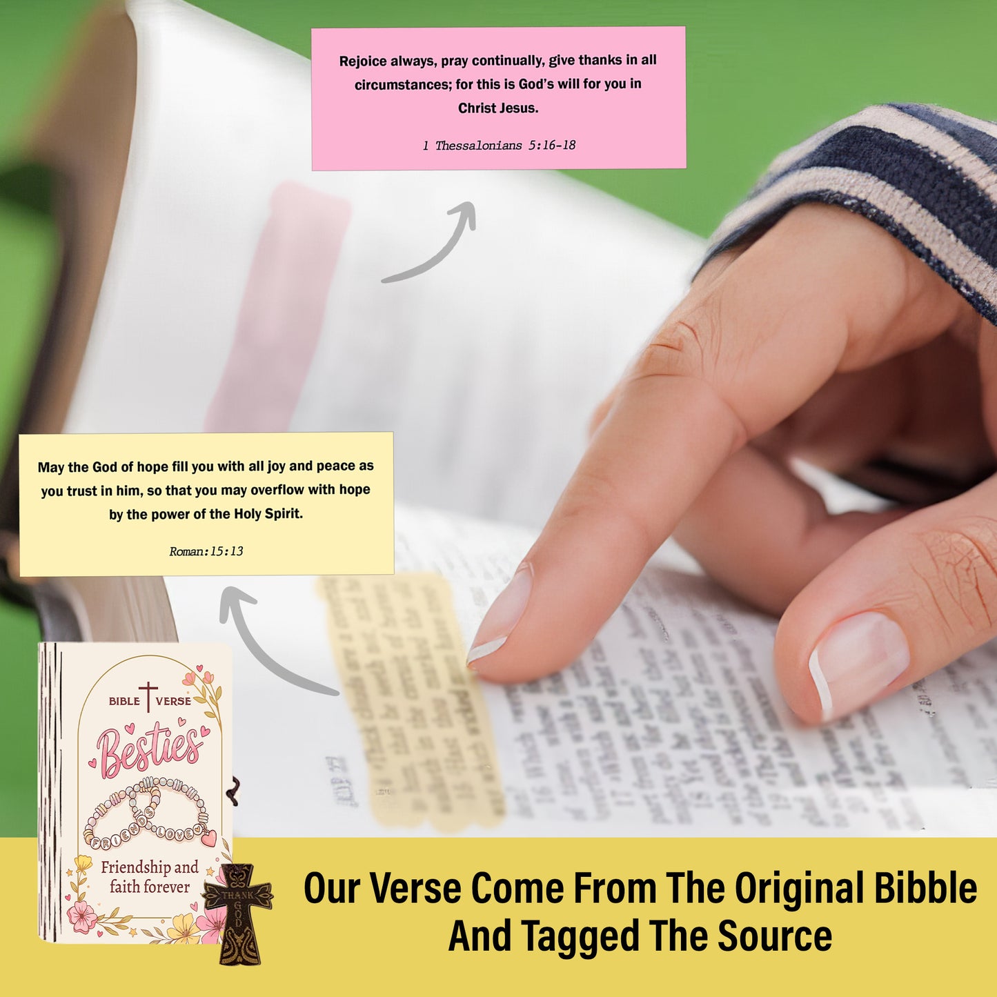 Netecom Bible Verse Box for Besties – 150 Color-Coded Scriptures with Christian Friendship Devotion, Includes Mini Cross, Faith Encouragement Gift for Women & Girls