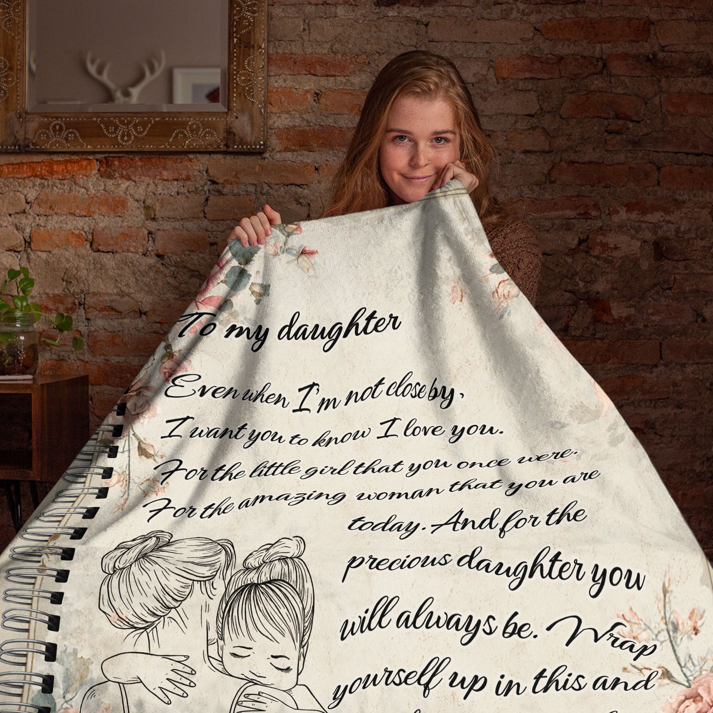 Netecom Personalized To My Daughter Blanket from Mom & Dad, Ultra Soft Warm Love Letter Throw Blanket for Couch, Bed or Sofa, Birthday Gift for Daughter, Present for Christmas or Graduation