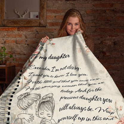 Netecom Personalized To My Daughter Blanket from Mom & Dad, Ultra Soft Warm Love Letter Throw Blanket for Couch, Bed or Sofa, Birthday Gift for Daughter, Present for Christmas or Graduation