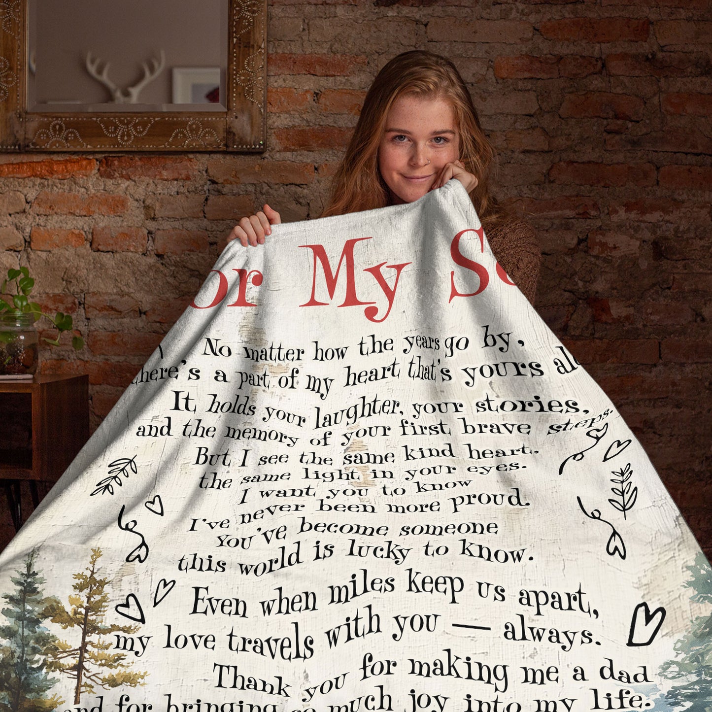 Netecom Personalized For My Son Blanket from Dad and Mom, Heartwarming Letter Throw Blanket for Couch, Bed or Sofa, Birthday Gift for Son, Present for Christmas, Sentimental Family Keepsake