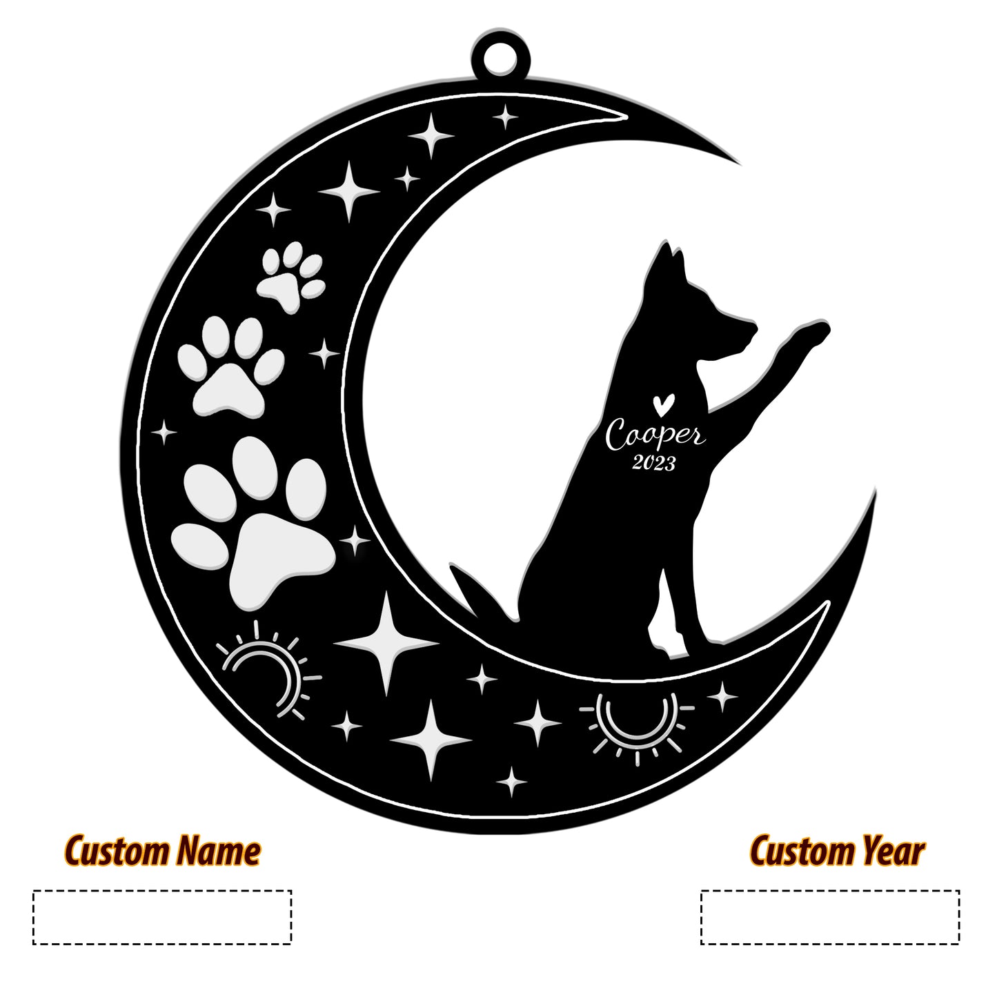 Netecom German Shepherd Dog Memorial Suncatcher, Personalized Ornament with Name Date, Dog Loss Sympathy Gift for Pet Loss Sun Catchers, Dog Grief Gift, Bereavement Gifts for Loss of Pet