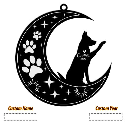 Netecom German Shepherd Dog Memorial Suncatcher, Personalized Ornament with Name Date, Dog Loss Sympathy Gift for Pet Loss Sun Catchers, Dog Grief Gift, Bereavement Gifts for Loss of Pet