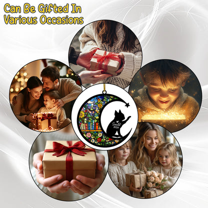 Netecom Personalized Boston Terrier Suncatcher for Windows Hanging, Custom Dog Sun Catcher Ornament with Name Date, Unique Gifts for Book Lovers, Reader Teacher Librarian Bookworm