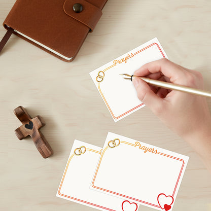 Netecom Personalized Couple Prayer Box with 100 Prayer Request Cards and Handheld Cross – Custom Names and Anniversary Date, Wooden Christian Gift for Couples