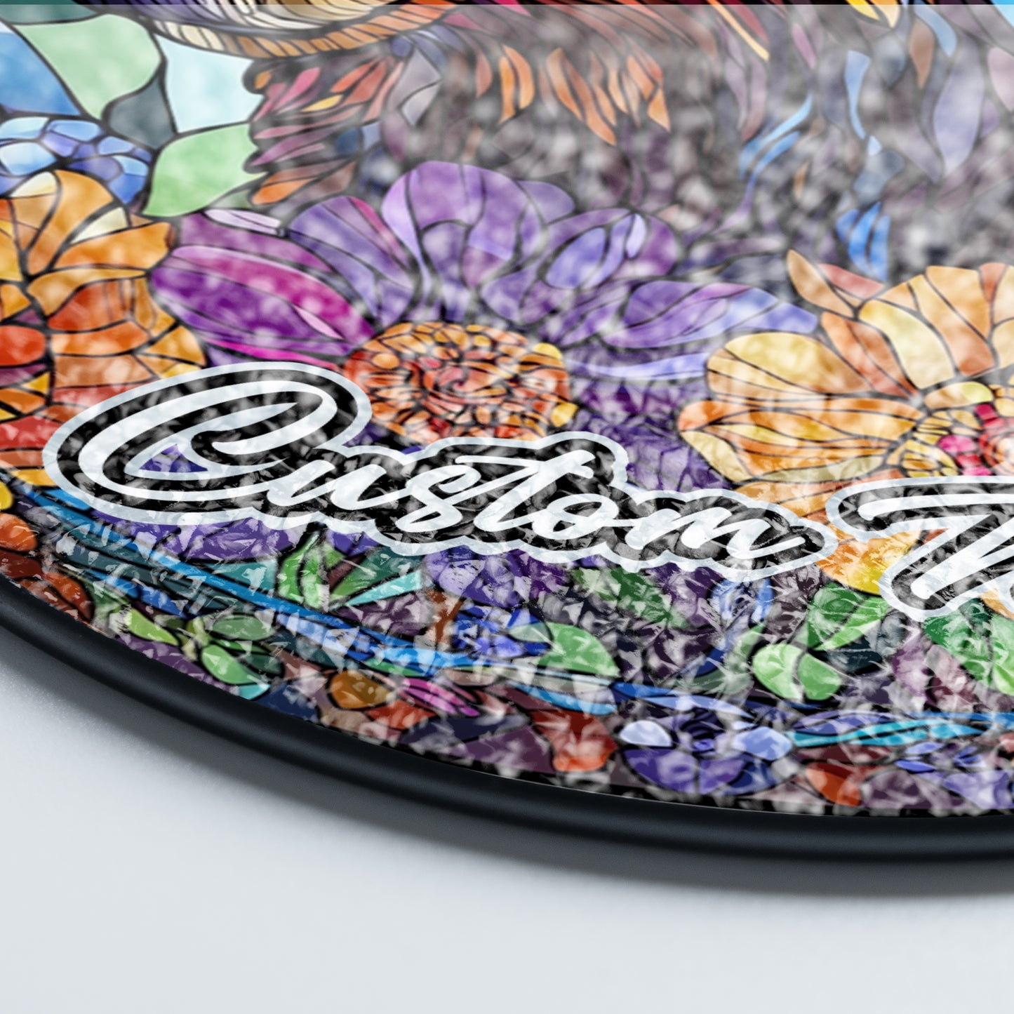 Netecom Personalized Bear Stained Glass Ornament, Custom Pet Memorial Suncatcher, Pet Loss Sympathy Gift, Christmas Decoration