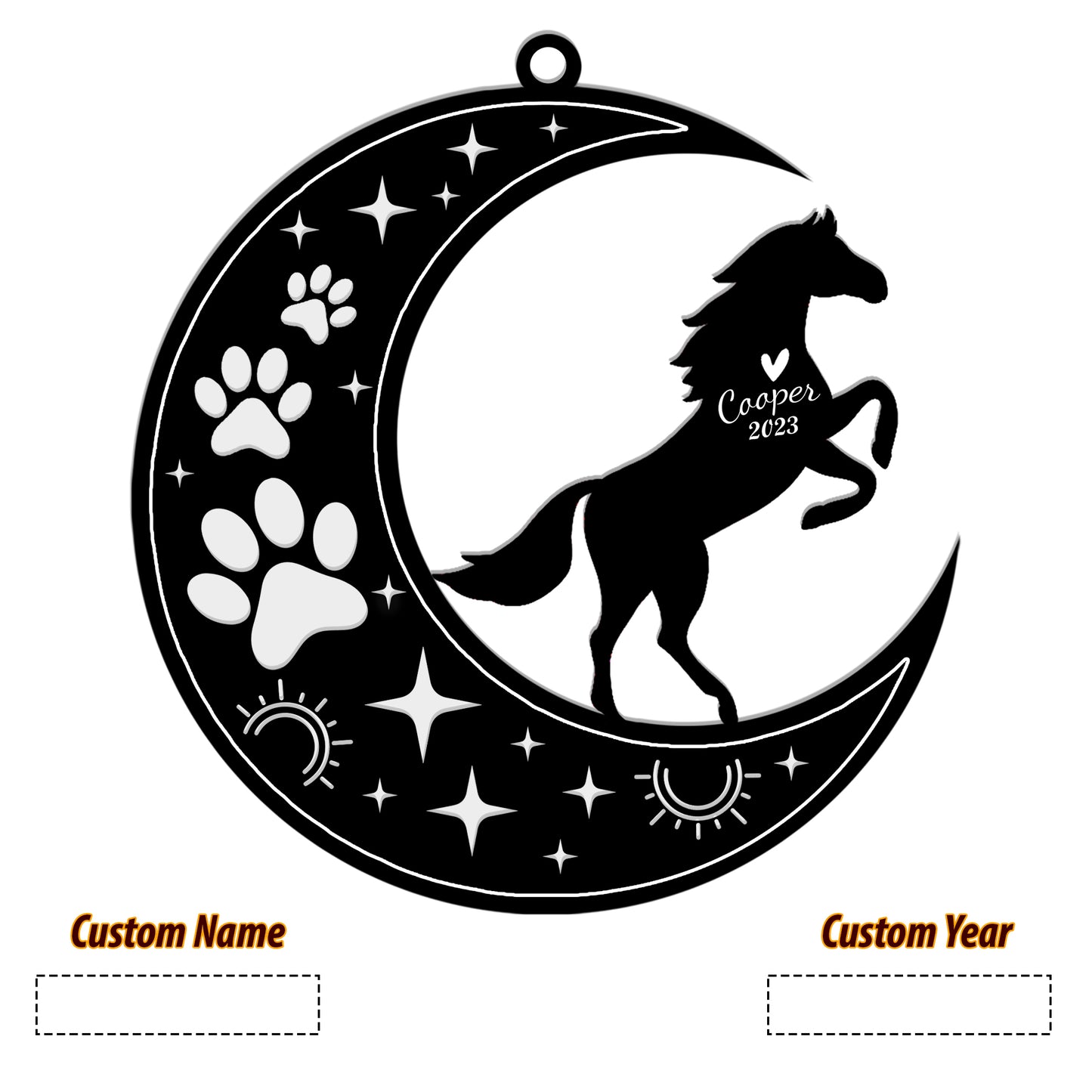 Netecom Horse Memorial Suncatcher, Personalized Horse Ornament with Name Date, Pet Loss Sympathy Gift for Pet Loss Sun Catchers, Pet Grief Gift, Bereavement Gifts for Loss of Pet