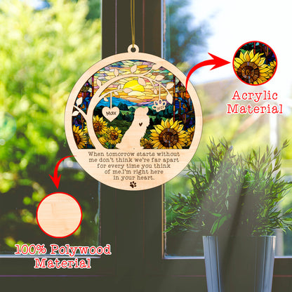 Netecom Cavalier King Charles Spaniel Dog Memorial Suncatcher, Personalized Charles Dog Suncatcher, Pet Loss Sun Catcher, Bereavement Gift Dog Memorial Ornament Loss of Pet Sympathy Gifts Dog Lovers