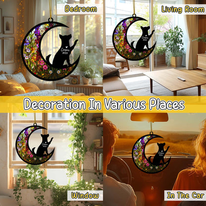 Netecom Husky Dog Memorial Suncatcher, Personalized with Name Date Dog Husky Suncatcher, Pet Loss Sun Catcher Bereavement Gift, Dog Remembrance Gift, Loss of Pet Sympathy Gifs Dog Lovers