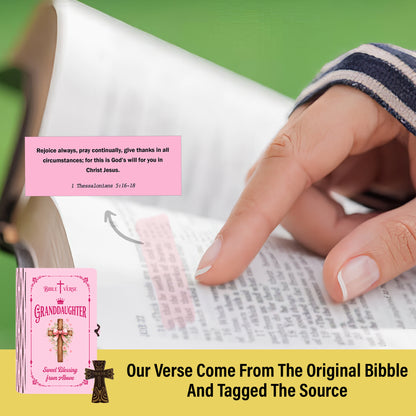 Netecom Bible Verse Box for Granddaughter – 150 Color-Coded Scripture Cards with Mini Cross, Christian Faith Keepsake Gift for Daily Prayer, Encouragement & Spiritual Inspiration